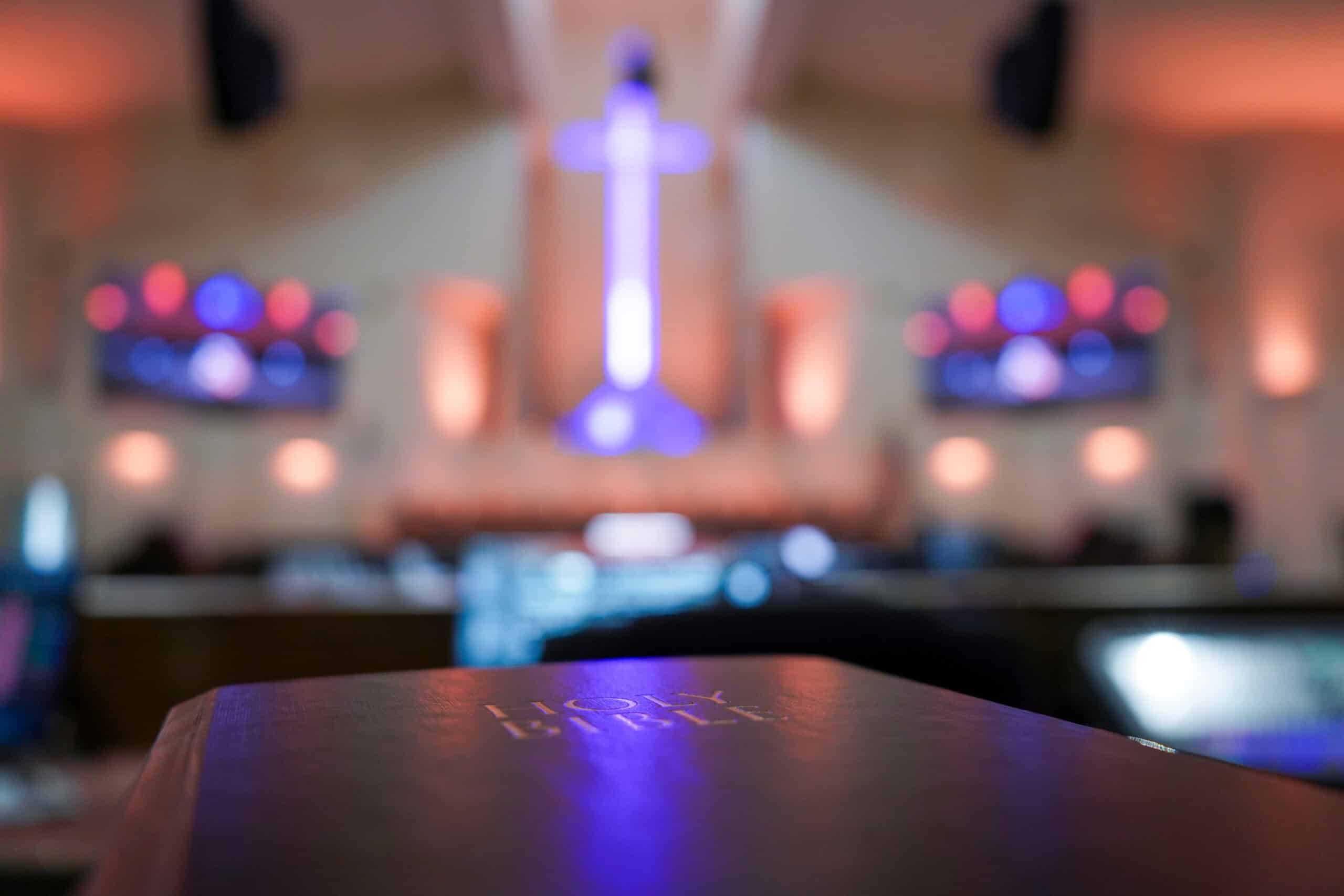 Holy Bible and LED Displays installed at Northside Baptist Church in Corsica, TX